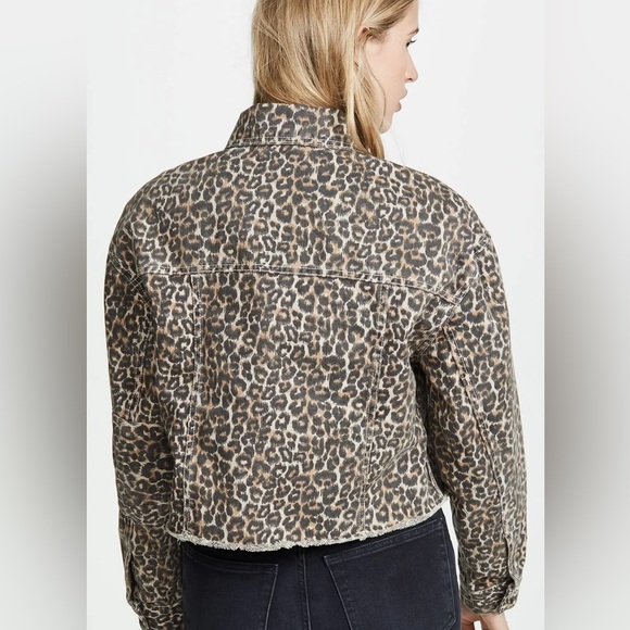 Free People Cheetah oversized denim jacket. - Picture 5 of 16